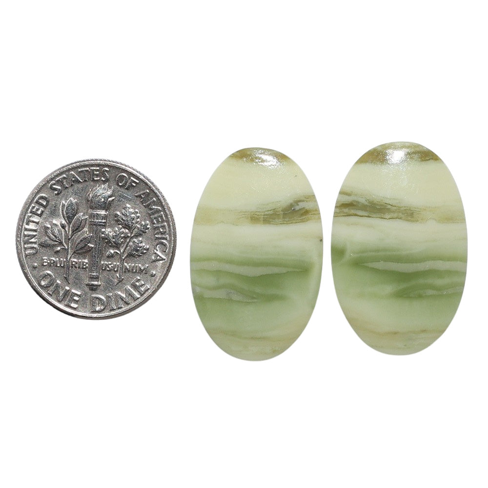 Serpentine Pair 15.9x23.1x2.8 mm Oval Shape Polished Gemstone LS148-07802
