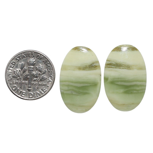 Serpentine Pair 15.9x23.1x2.8 mm Oval Shape Polished Gemstone LS148-07802