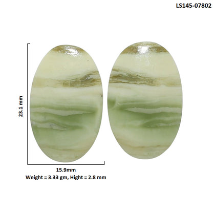 Serpentine Pair 15.9x23.1x2.8 mm Oval Shape Polished Gemstone LS148-07802
