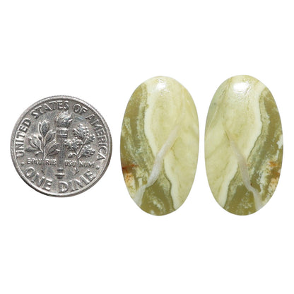 Serpentine Pair 13.8x24.3x3.5 mm Oval Shape Polished Gemstone LS148-07803