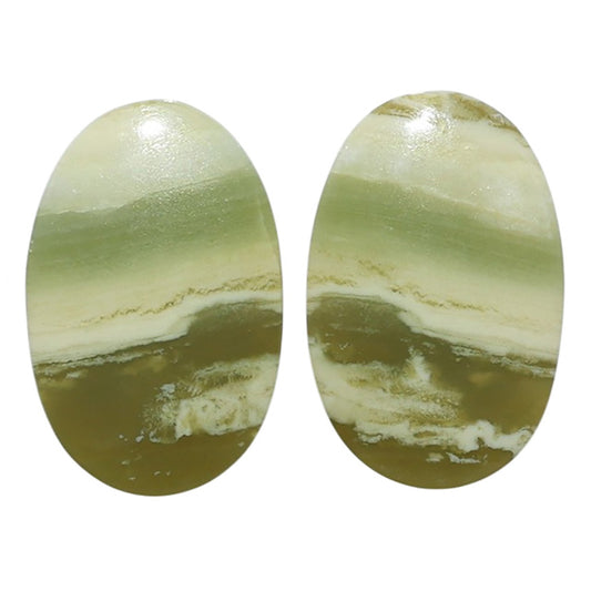 Serpentine Pair 15.1x23.4x3.3 mm Oval Shape Polished Gemstone LS148-07804