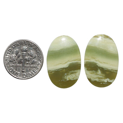 Serpentine Pair 15.1x23.4x3.3 mm Oval Shape Polished Gemstone LS148-07804