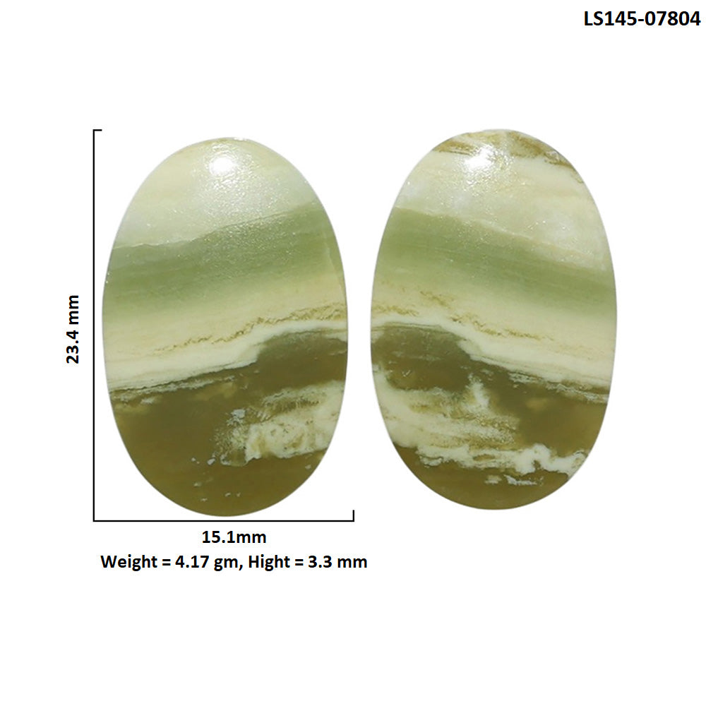 Serpentine Pair 15.1x23.4x3.3 mm Oval Shape Polished Gemstone LS148-07804