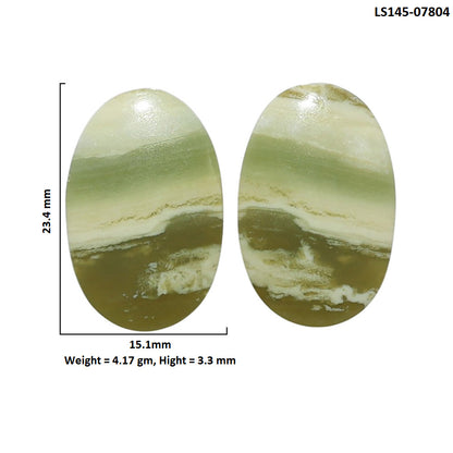 Serpentine Pair 15.1x23.4x3.3 mm Oval Shape Polished Gemstone LS148-07804