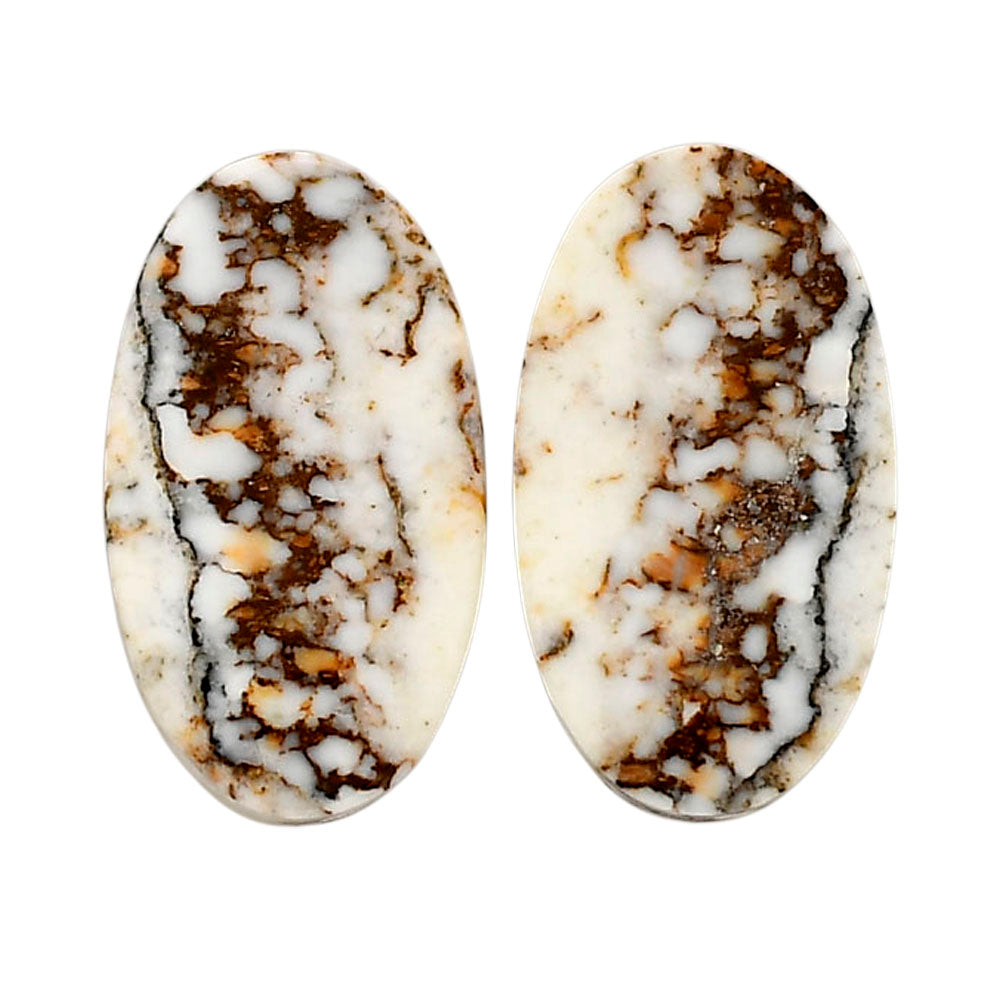 Wild Horse Jasper Pair 13.8x24.2x4.5 mm Oval Shape Polished Gemstone LS15-04721