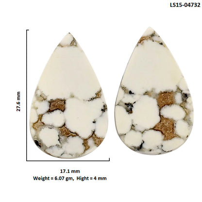 Wild Horse Jasper Pair 17.1x27.6x4 mm Pear Shape Polished Gemstone LS15-04732