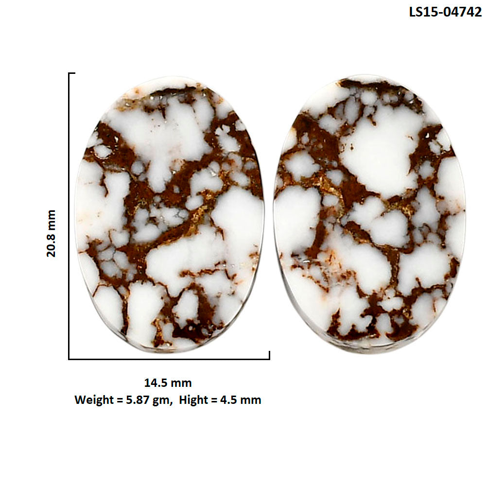 Wild Horse Jasper Pair 14.5x20.8x4.5 mm Oval Shape Polished Gemstone LS15-04742