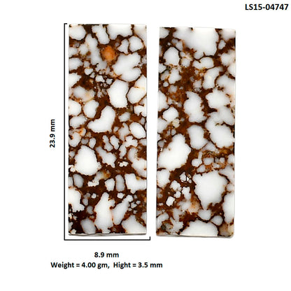 Wild Horse Jasper Pair 8.9x23.9x3.5 mm Baguette Shape Polished Gemstone LS15-04747