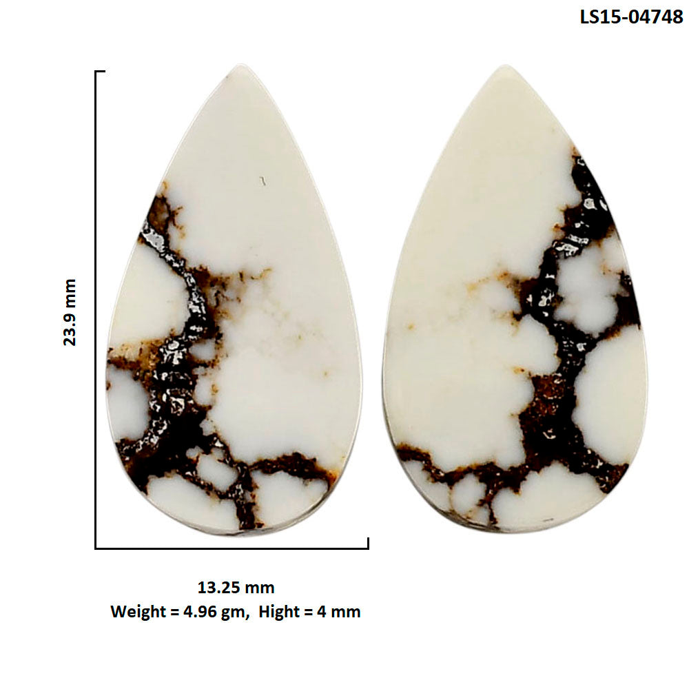 Wild Horse Jasper Pair 13.25x23.9x4 mm Pear Shape Polished Gemstone LS15-04748