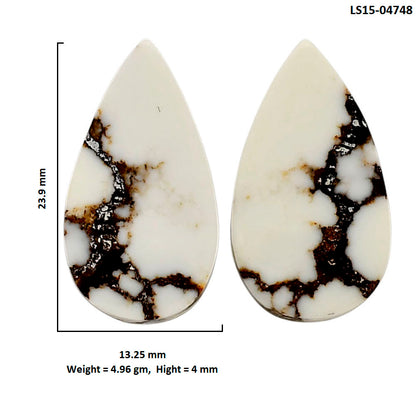Wild Horse Jasper Pair 13.25x23.9x4 mm Pear Shape Polished Gemstone LS15-04748