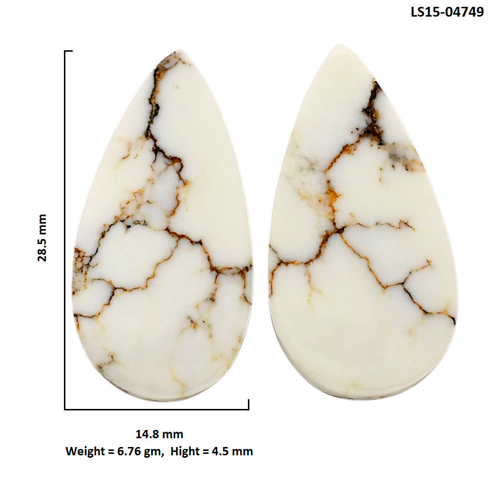 Wild Horse Jasper Pair 14.8x28.5x4.5 mm Pear Shape Polished Gemstone LS15-04749