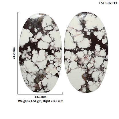 Wild Horse Jasper Pair 13.3x24.2x3.5 mm Oval Shape Polished Gemstone LS15-07511