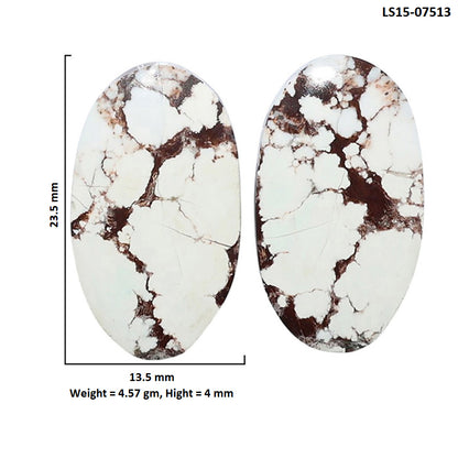 Wild Horse Jasper Pair 13.5x23.5x4 mm Oval Shape Polished Gemstone LS15-07513