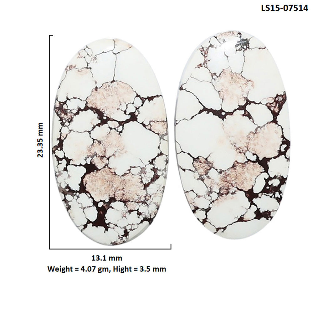 Wild Horse Jasper Pair 13.1x23.35x3.5 mm Oval Shape Polished Gemstone LS15-07514
