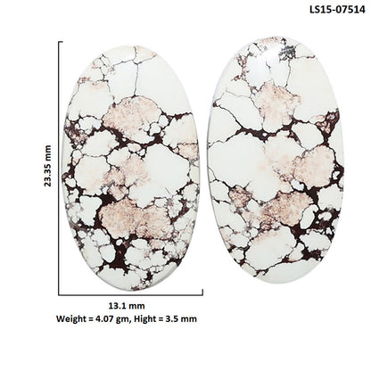 Wild Horse Jasper Pair 13.1x23.35x3.5 mm Oval Shape Polished Gemstone LS15-07514