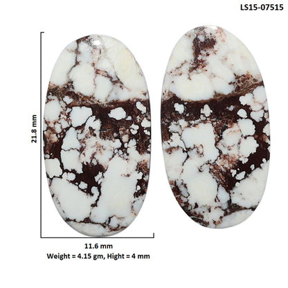 Wild Horse Jasper Pair 11.6x21.8x4 mm Oval Shape Polished Gemstone LS15-07515