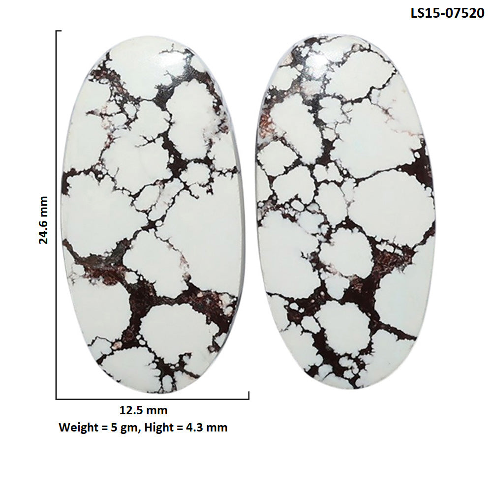 Wild Horse Jasper Pair 12.5x24.6x4.3 mm Oval Shape Polished Gemstone LS15-07520
