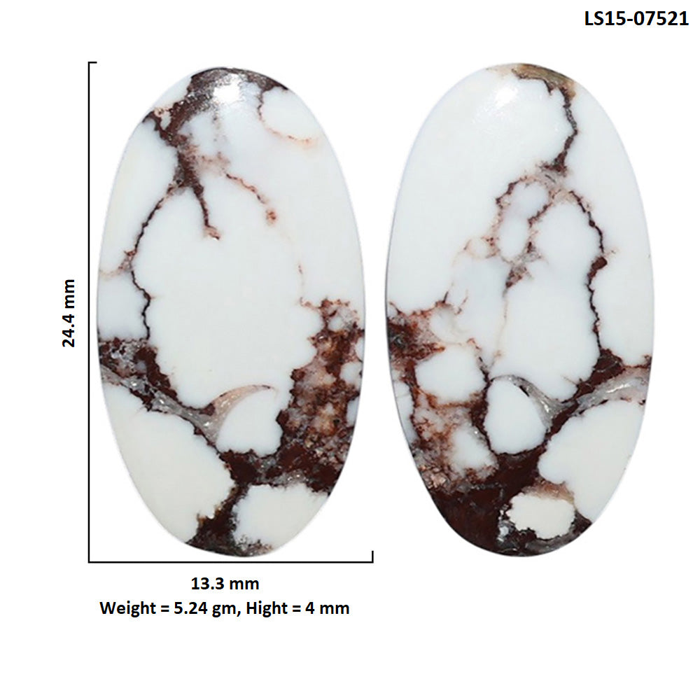 Wild Horse Jasper Pair 13.3x24.4x4 mm Oval Shape Polished Gemstone LS15-07521
