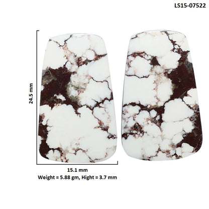 Wild Horse Jasper Pair 15.1x24.5x3.7 mm Fancy Shape Polished Gemstone LS15-07522