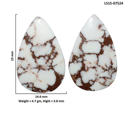 Wild Horse Jasper Pair 14.6x23x3.8 mm Pear Shape Polished Gemstone LS15-07524