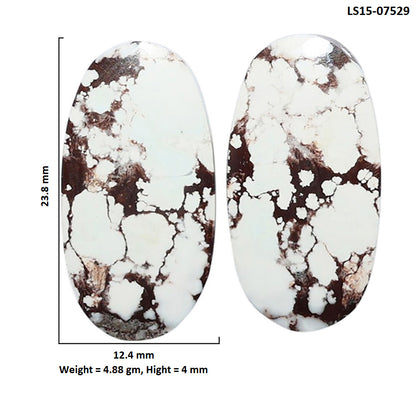 Wild Horse Jasper Pair 12.4x23.8x4 mm Oval Shape Polished Gemstone LS15-07529
