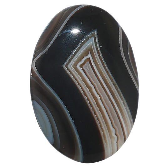 Black Botswana Agate 20.5x29.75x4 mm Oval Shape Polished Gemstone LS150-08214