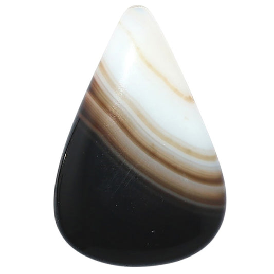 Black Botswana Agate 20.8x31.45x5.3 mm Pear Shape Polished Gemstone LS150-08215