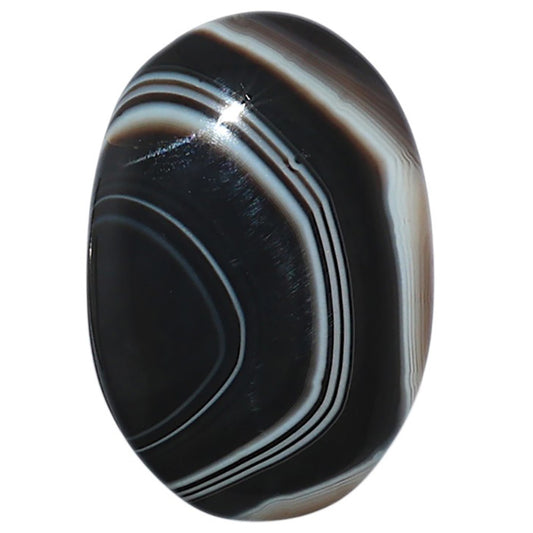 Black Botswana Agate 19.5x28.6x5.5 mm Oval Shape Polished Gemstone LS150-08216