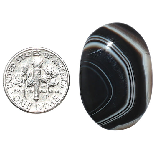 Black Botswana Agate 19.5x28.6x5.5 mm Oval Shape Polished Gemstone LS150-08216
