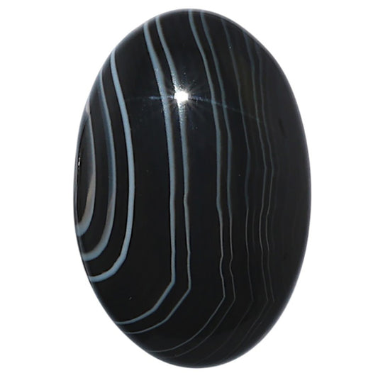 Black Botswana Agate 19.8x29.9x5.8 mm Oval Shape Polished Gemstone LS150-08217