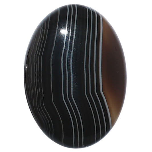 Black Botswana Agate 19x26.7x5 mm Oval Shape Polished Gemstone LS150-08218