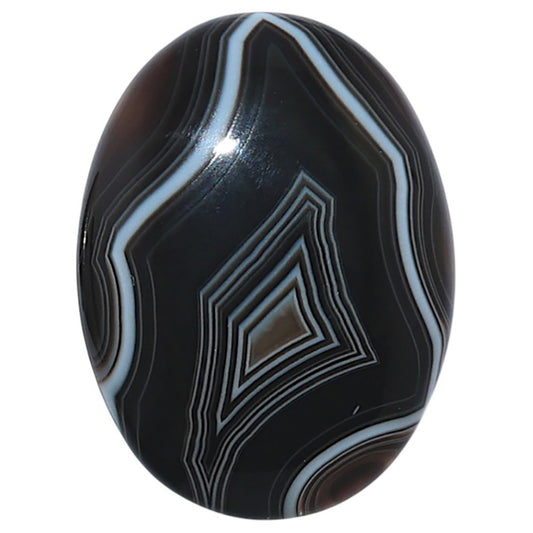Black Botswana Agate 21.3x28.5x5.4 mm Oval Shape Polished Gemstone LS150-08219
