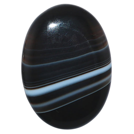 Black Botswana Agate 20.8x28.9x4.7 mm Oval Shape Polished Gemstone LS150-08220