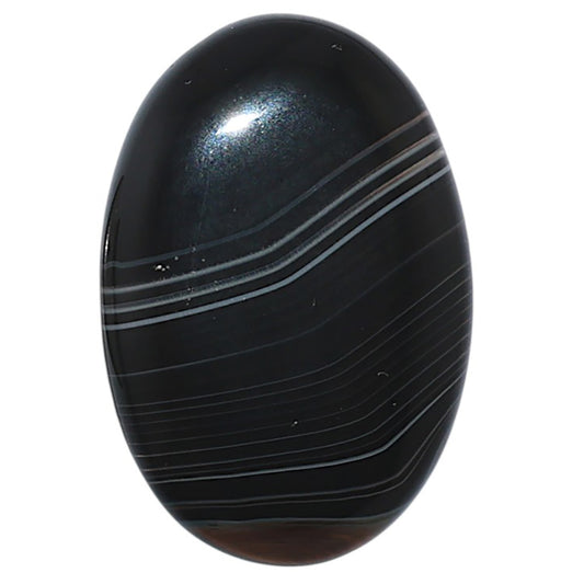 Black Botswana Agate 19.7x29.2x5.5 mm Oval Shape Polished Gemstone LS150-08221