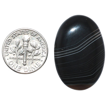 Black Botswana Agate 19.7x29.2x5.5 mm Oval Shape Polished Gemstone LS150-08221