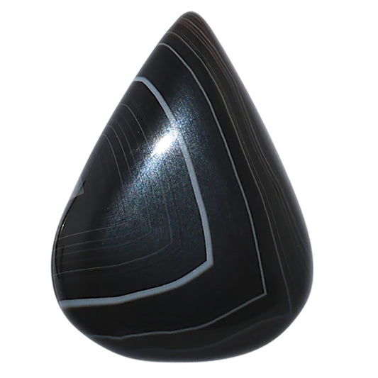 Black Botswana Agate 21.7x29x6 mm Pear Shape Polished Gemstone LS150-08222