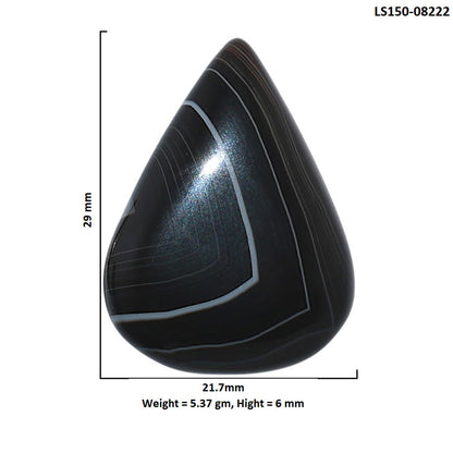 Black Botswana Agate 21.7x29x6 mm Pear Shape Polished Gemstone LS150-08222