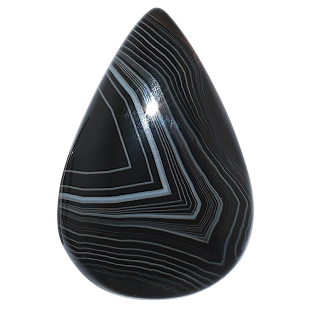 Black Botswana Agate 19.1x28.5x6.5 mm Pear Shape Polished Gemstone LS150-08223