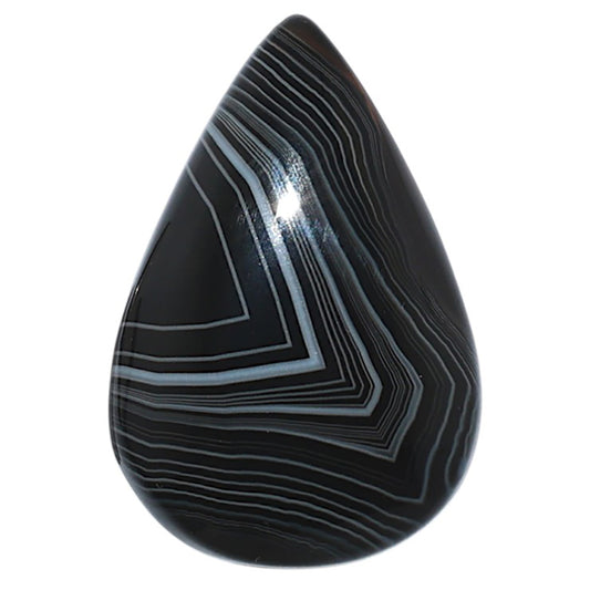 Black Botswana Agate 19.1x28.5x6.5 mm Pear Shape Polished Gemstone LS150-08223