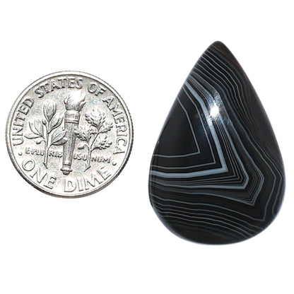 Black Botswana Agate 19.1x28.5x6.5 mm Pear Shape Polished Gemstone LS150-08223