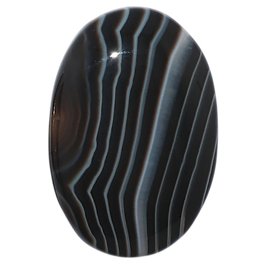 Black Botswana Agate 19x28.35x5 mm Oval Shape Polished Gemstone LS150-08224