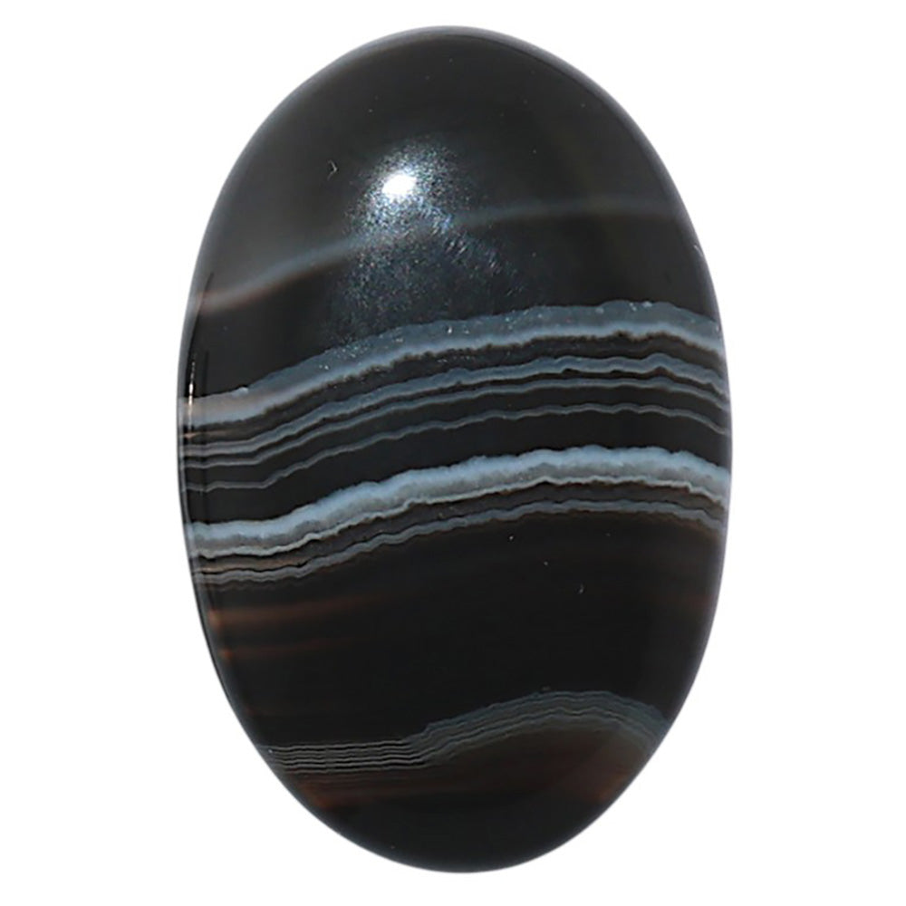 Black Botswana Agate 19x28.85x5 mm Oval Shape Polished Gemstone LS150-08225