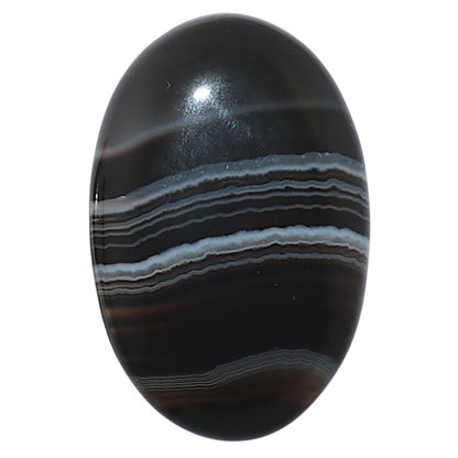 Black Botswana Agate 19x28.85x5 mm Oval Shape Polished Gemstone LS150-08225