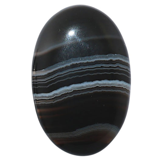 Black Botswana Agate 19x28.85x5 mm Oval Shape Polished Gemstone LS150-08225