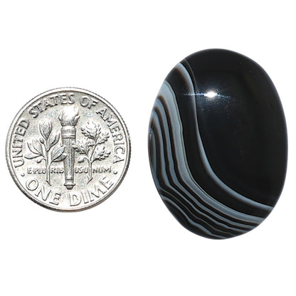 Black Botswana Agate 20x27.2x5 mm Oval Shape Polished Gemstone LS150-08226