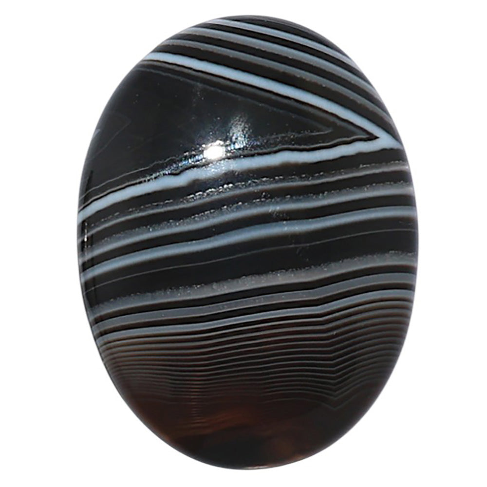 Black Botswana Agate 19.9x26.4x5 mm Oval Shape Polished Gemstone LS150-08227