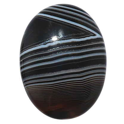 Black Botswana Agate 19.9x26.4x5 mm Oval Shape Polished Gemstone LS150-08227