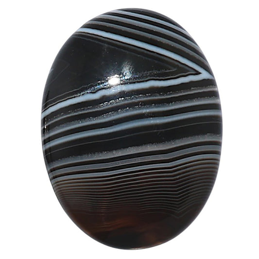 Black Botswana Agate 19.9x26.4x5 mm Oval Shape Polished Gemstone LS150-08227
