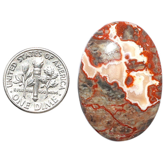 Money Agate 22.9x32.5x5.5 mm Oval Shape Polished Gemstone LS151-08238