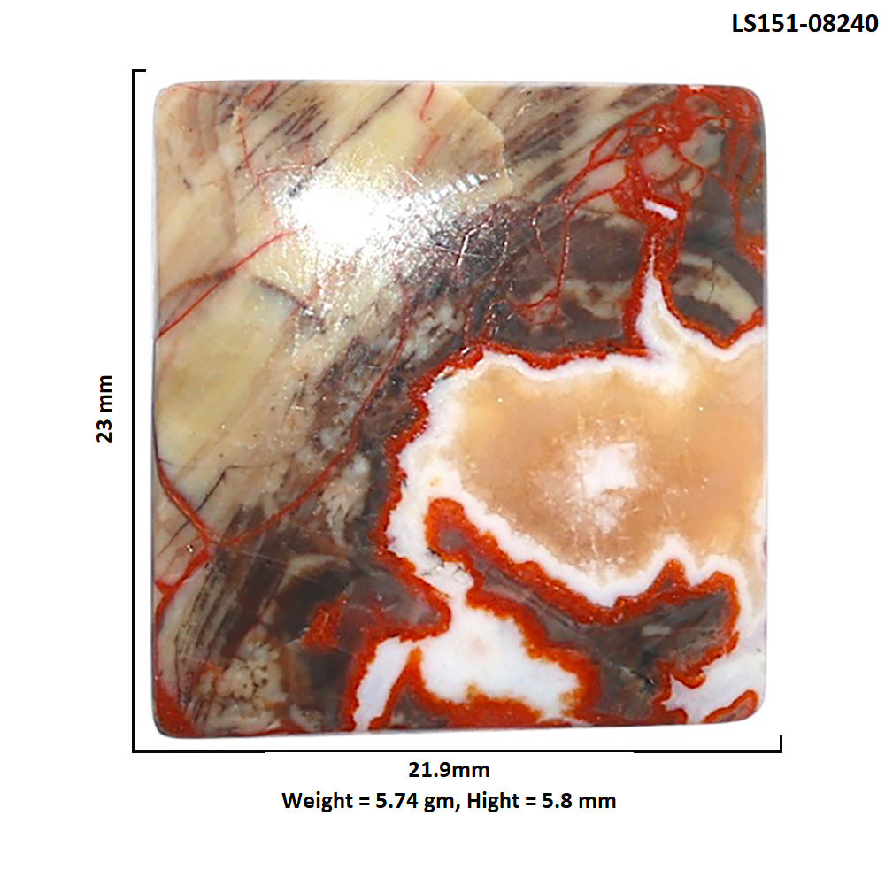 Money Agate 21.9x23x5.8 mm Baguette Shape Polished Gemstone LS151-08240